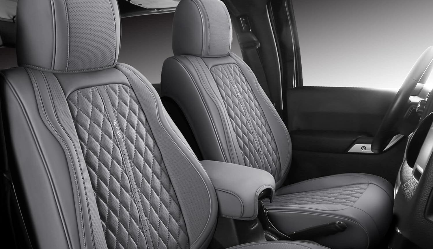 NUNIVAK Faux Leather Custom Car Seat Covers Fit for 07-22 Jeep Wrangler JK/JL 2/4 Doors 4XE Sahara Unlimited Sport Snuggly Gladiator (07-22 Full Set Grey, (2 Door))
