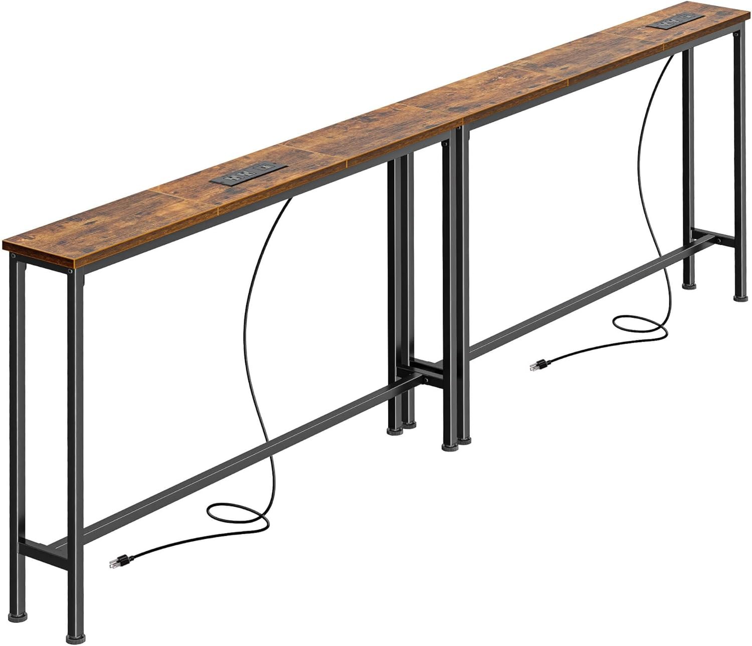 SUPERJARE 78.8 inch Narrow Console Table with Outlet