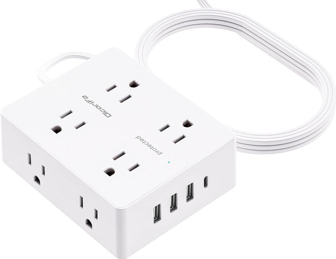 ultra-thin flat extension cord with plug